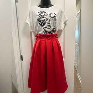 Paper Bag Waist Midi Skirt
